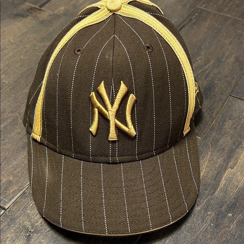 New Era Brown and Gold New York Yankees Pinstripe Baseball Cap
